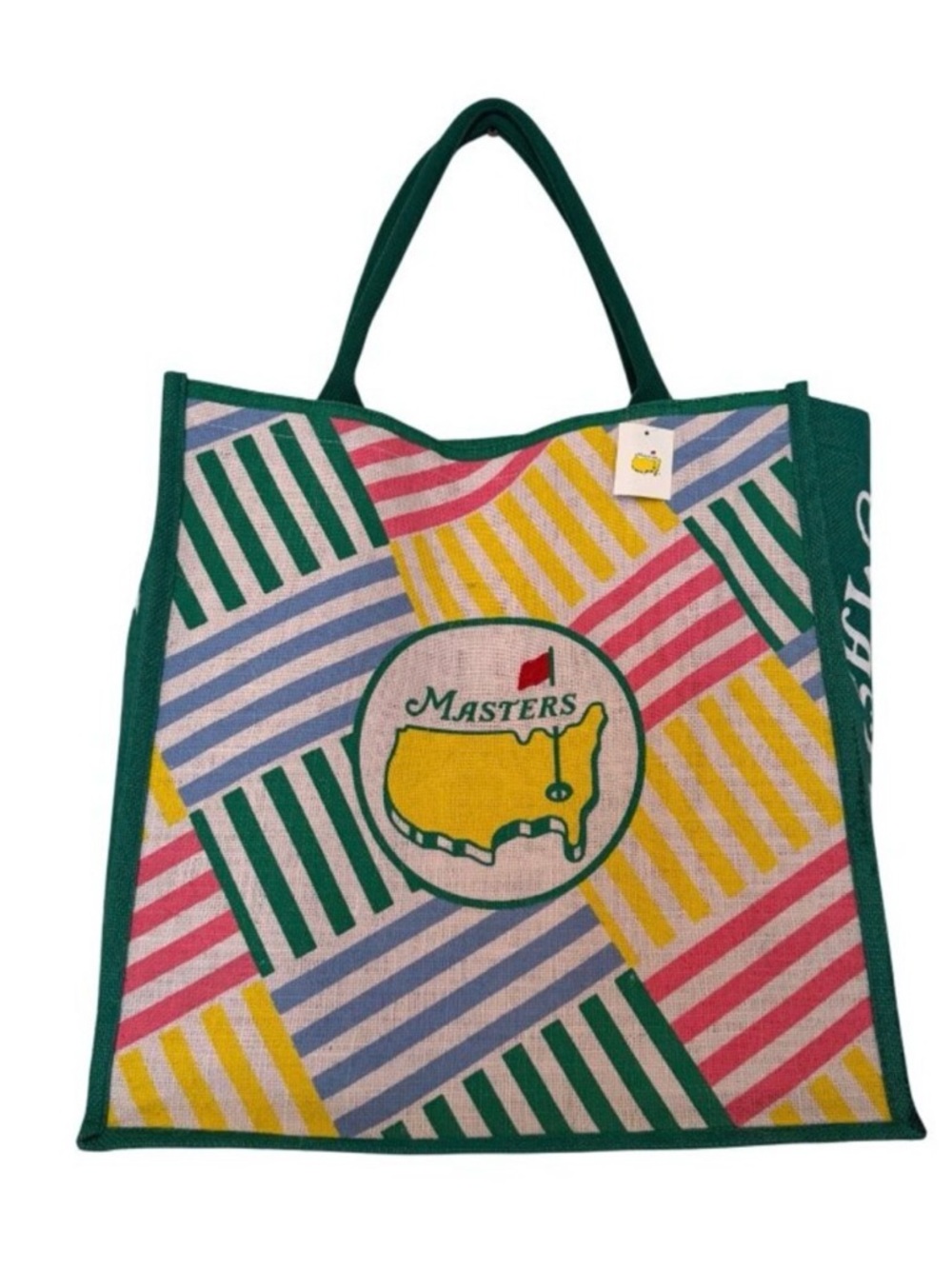 Masters 2026 Multicolor Stripe Tote with Green Trim